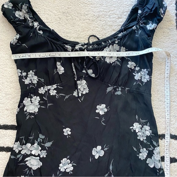MOTEL ROCKS Black Floral Gaval Milkmaid Mini Dress - Picture 10 of 11